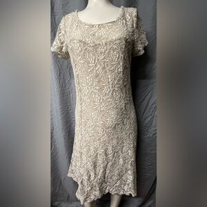 Sundance Beige Lace Midi Dress